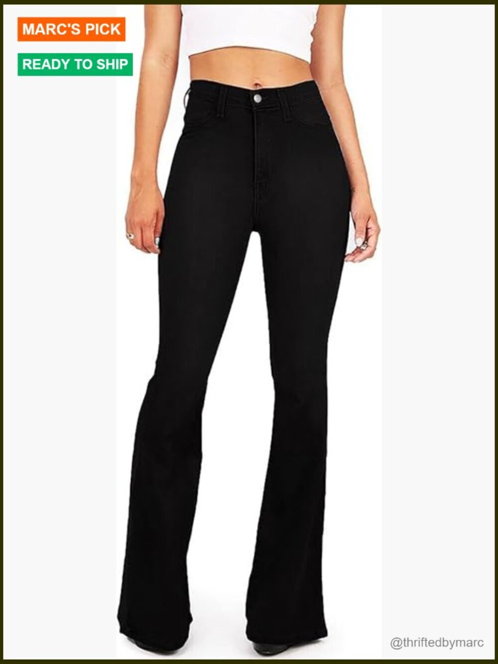High Waist Flare Bootcut Stretch Slimming Jeans Regular Fit